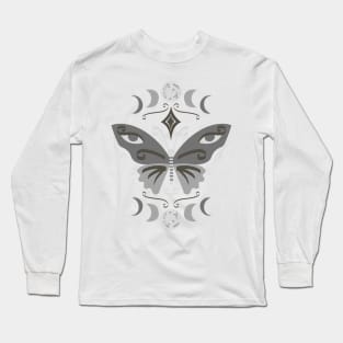 Moth and Moon Phases Long Sleeve T-Shirt